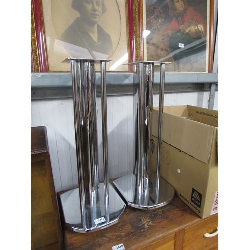 2411 - A pair of chrome stands