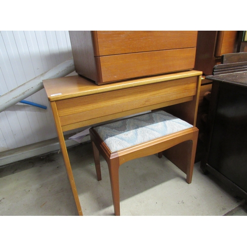 2419 - A Stag 1970's teak mirrored dressing table with stool     (R) £0