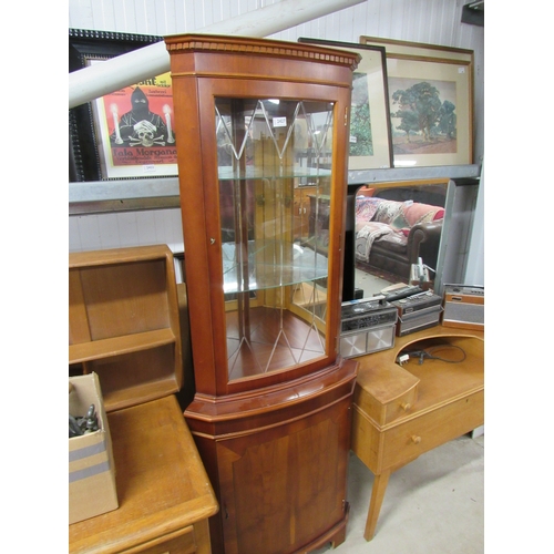 2427 - A yewood corner display cabinet