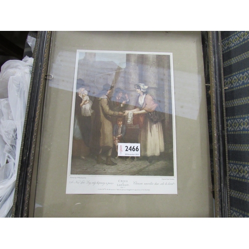 2466 - Nine framed Victorian prints Cries of London, some unglazed    (E)  £5-10