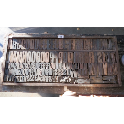 2001 - A drawer of vintage wooden print blocks