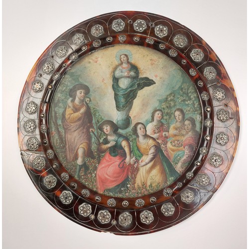 7282 - COLONIAL SCHOOL Mexico, 18thC
An escudo de monja (nun's badge) depicting the Virgin of the Immaculat... 