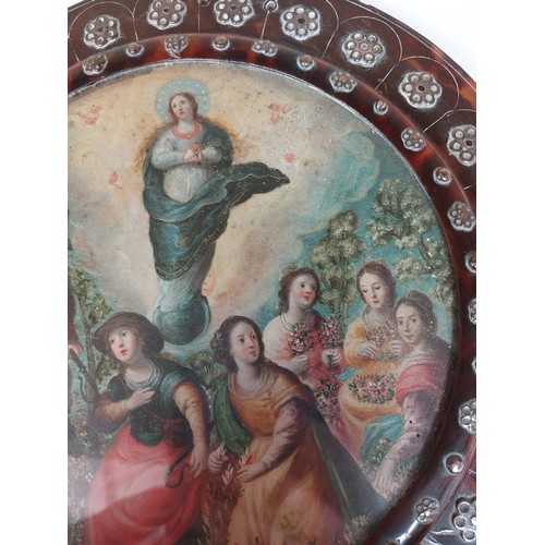 7282 - COLONIAL SCHOOL Mexico, 18thC
An escudo de monja (nun's badge) depicting the Virgin of the Immaculat... 