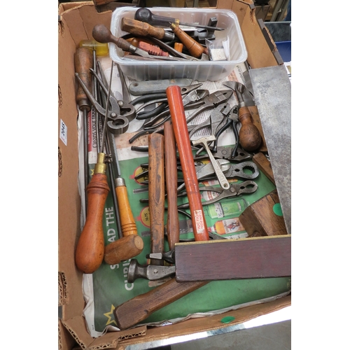 2045 - A box of upholsters tools