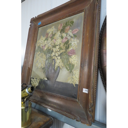 2150 - A Victorian oil on canvas of flowers