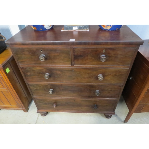 2158 - A Victorian mahogany two over three chest of drawers