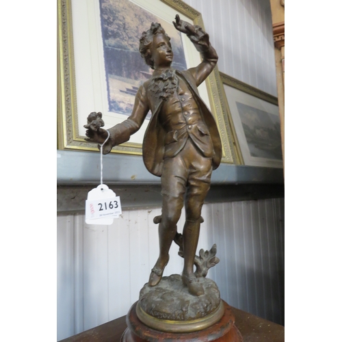 2163 - A spelter figure of a gentleman by Kossowski