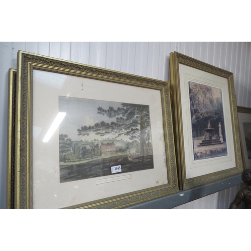 2165 - Five gilt framed country house prints