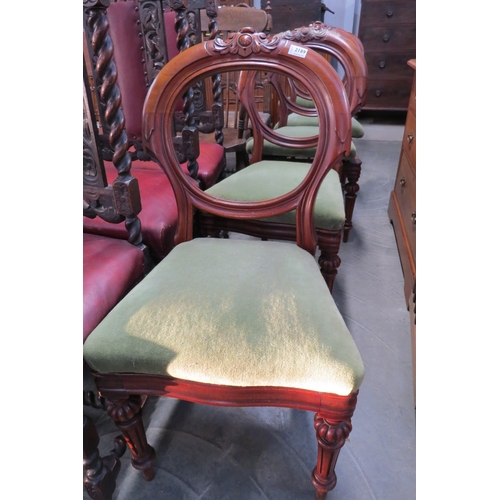 2189 - Five Victorian mahogany balloon back dining chairs