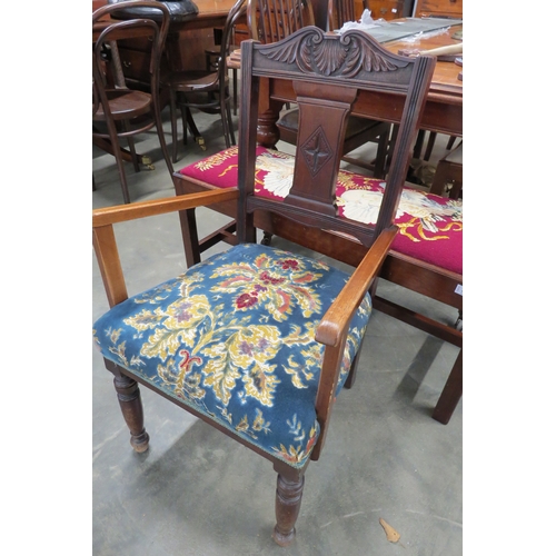 2197 - A late Victorian mahogany carved back chair