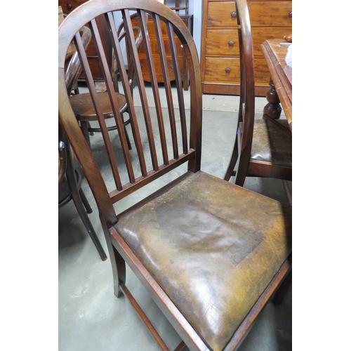 2200 - Two mahogany hoop-back chairs with drop in seats, a Victorian sidechair with upholstered seat and tw... 