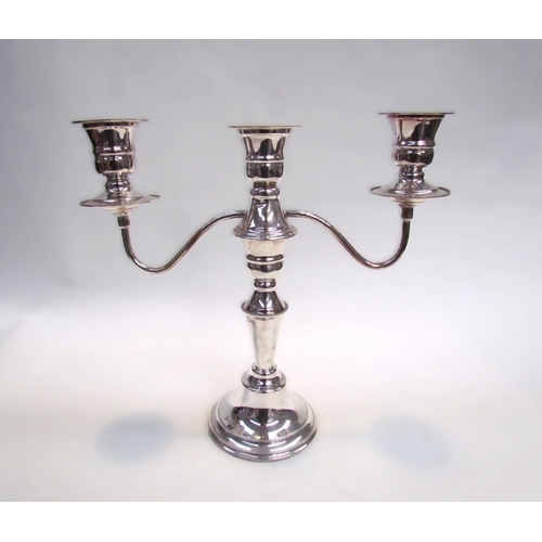 7449 - A Cooper Bros and Sons five part silver candelabra, Sheffield 1983, 800g, 29cm high