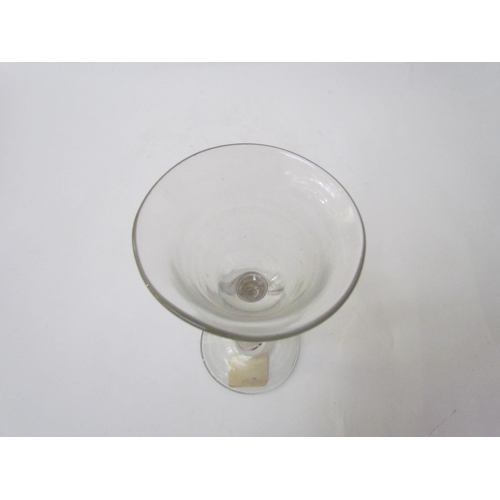 7484 - A single continental cotton twist glass with knop, 17cm high  (R)  £70