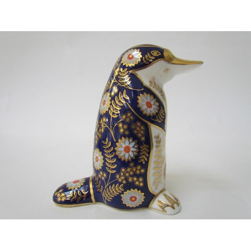 7492 - A Royal Crown Derby paperweight as a Platypus Duck, gold stopper