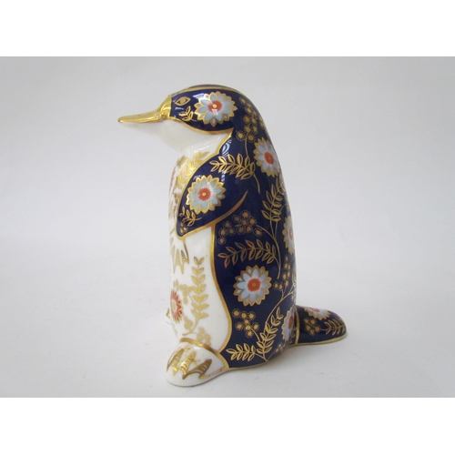 7492 - A Royal Crown Derby paperweight as a Platypus Duck, gold stopper