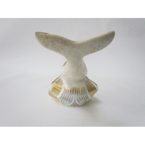 7495 - A Royal Crown Derby paperweight as a Dolphin, gold stopper