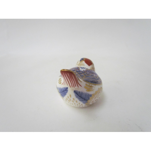 7502 - A Royal Crown Derby paperweight as a Pheasant, gold stopper and a Royal Crown Derby paperweight as a... 