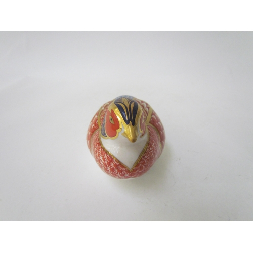 7502 - A Royal Crown Derby paperweight as a Pheasant, gold stopper and a Royal Crown Derby paperweight as a... 