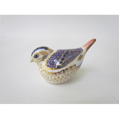 7502 - A Royal Crown Derby paperweight as a Pheasant, gold stopper and a Royal Crown Derby paperweight as a... 