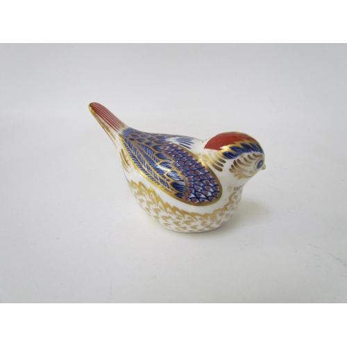 7502 - A Royal Crown Derby paperweight as a Pheasant, gold stopper and a Royal Crown Derby paperweight as a... 