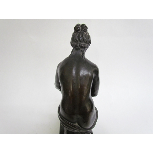 7509 - A late 19th Century French Grand Tour style bronze figure of Danaides with a bowl. The female figure... 