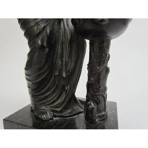 7509 - A late 19th Century French Grand Tour style bronze figure of Danaides with a bowl. The female figure... 