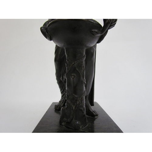 7509 - A late 19th Century French Grand Tour style bronze figure of Danaides with a bowl. The female figure... 