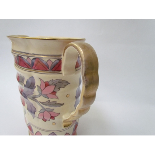 7525 - Two unmarked/stamped Charlotte Rhead jugs both for Crown Ducal, one with Persian Rose pattern the ot... 