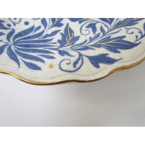 7531 - A Charlotte Rhead jug, two leaf form plates and basket dish pattern.  TL40 (4)  (E)  £30-40