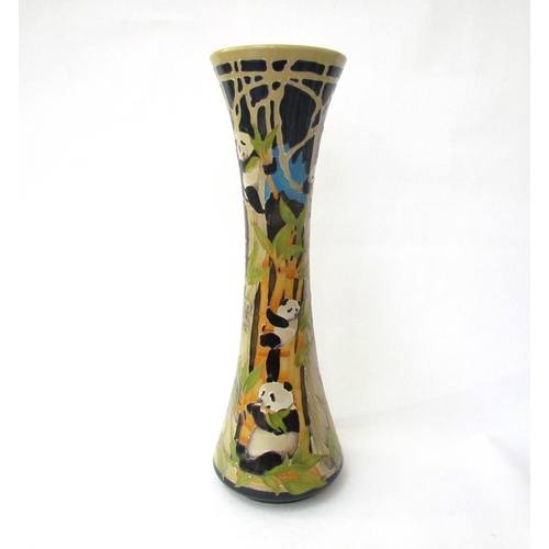 7540 - A Moorcroft Sichuan Giant Pandas Trial pattern vase, dated 8.4.16, 40.5cm tall