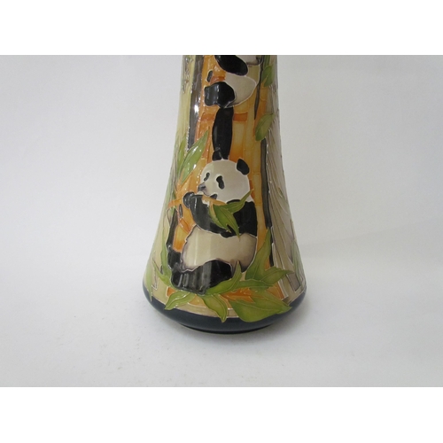 7540 - A Moorcroft Sichuan Giant Pandas Trial pattern vase, dated 8.4.16, 40.5cm tall