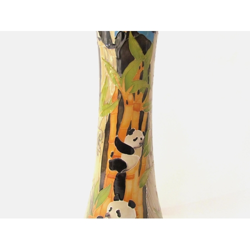 7540 - A Moorcroft Sichuan Giant Pandas Trial pattern vase, dated 8.4.16, 40.5cm tall