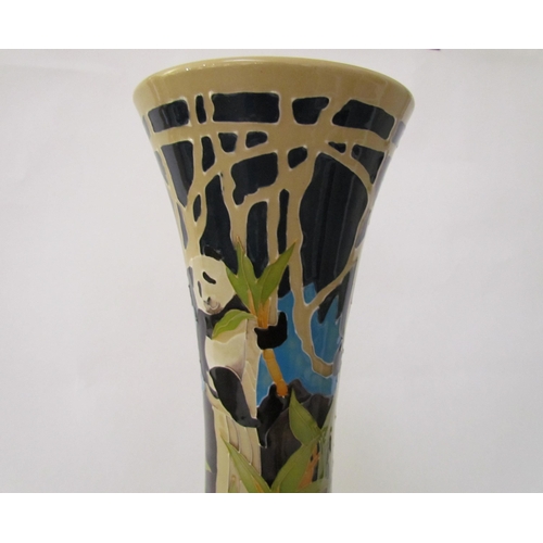 7540 - A Moorcroft Sichuan Giant Pandas Trial pattern vase, dated 8.4.16, 40.5cm tall