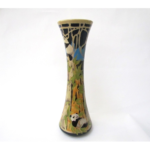 7540 - A Moorcroft Sichuan Giant Pandas Trial pattern vase, dated 8.4.16, 40.5cm tall