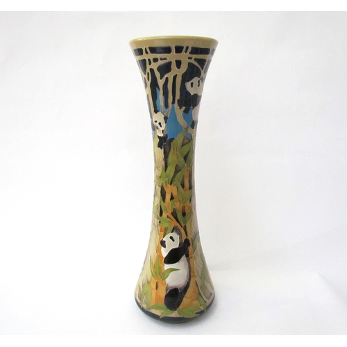 7540 - A Moorcroft Sichuan Giant Pandas Trial pattern vase, dated 8.4.16, 40.5cm tall