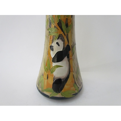 7540 - A Moorcroft Sichuan Giant Pandas Trial pattern vase, dated 8.4.16, 40.5cm tall