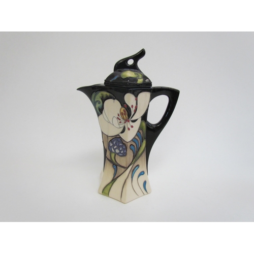 7553 - A Moorcroft Au Lait three piece coffee set, coffee pot, lidded cream jug and lidded sucrier, 17cm ta... 