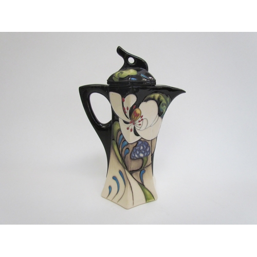 7553 - A Moorcroft Au Lait three piece coffee set, coffee pot, lidded cream jug and lidded sucrier, 17cm ta... 