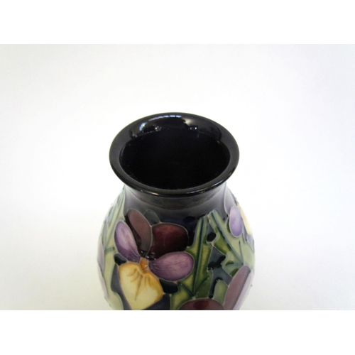 7564 - A Moorcroft Heartsease pattern vase, dated 18.11.94 signed J.Moorcroft, 14cm tall