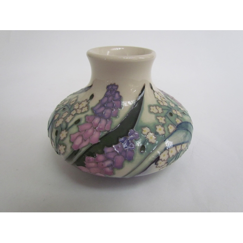 7566 - A Moorcroft Royal Prince Louis pattern vase, 8cm tall  (R)  £60