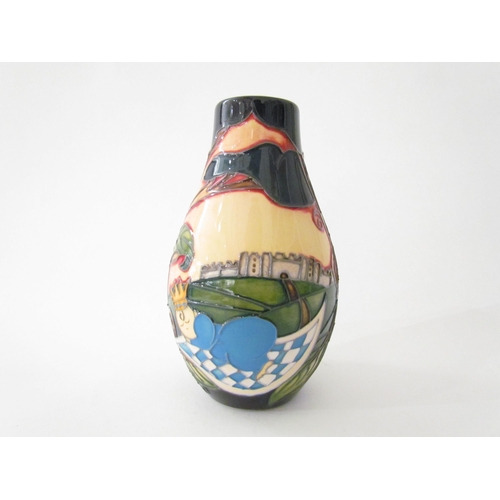 7572 - A Moorcroft Royal Arrival of Prince George vase, 13cm tall  (R)  £60