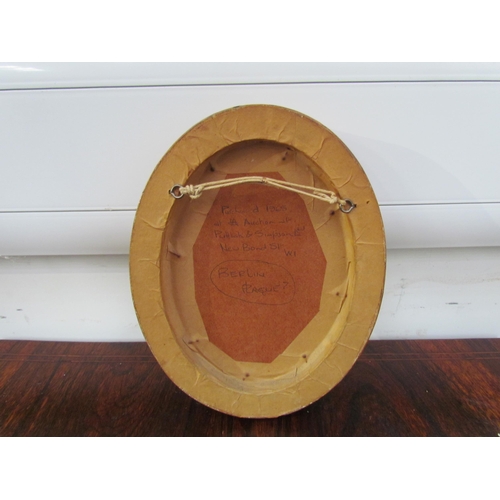 7590 - A gilt framed Berlin Porcelain oval plaque painted with a portrait of the Madonna and Child. Purchas... 