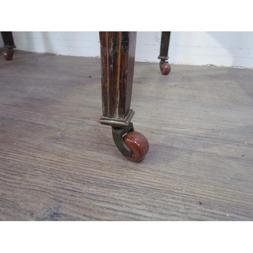 7599 - A 19th Century rosewood veneer desk inlaid with scrolled marquetry including ivory, cut glass mirror... 