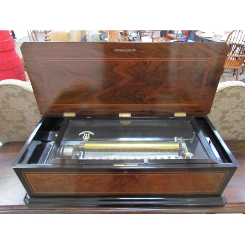 7646 - A Wales & McCullock music box playing 8 airs, three part comb, 44, 45, 35, cylinder 44cm long    (R)... 