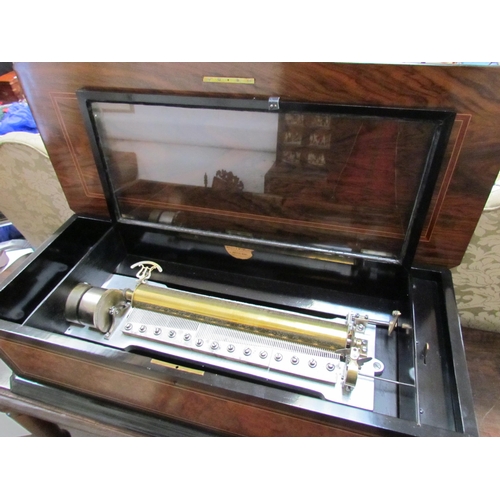 7646 - A Wales & McCullock music box playing 8 airs, three part comb, 44, 45, 35, cylinder 44cm long    (R)... 