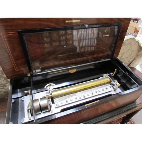 7646 - A Wales & McCullock music box playing 8 airs, three part comb, 44, 45, 35, cylinder 44cm long    (R)... 