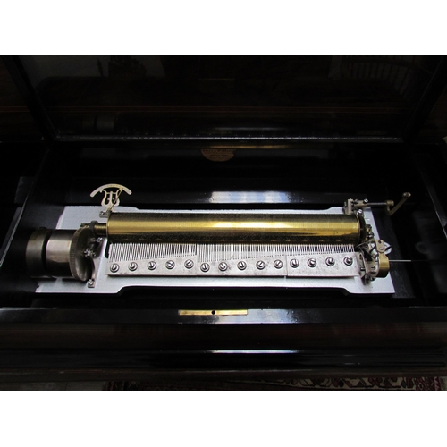 7646 - A Wales & McCullock music box playing 8 airs, three part comb, 44, 45, 35, cylinder 44cm long    (R)... 