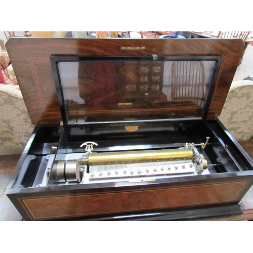 7646 - A Wales & McCullock music box playing 8 airs, three part comb, 44, 45, 35, cylinder 44cm long    (R)... 