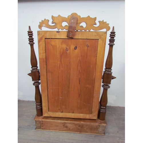 7647 - A Victorian style serpentine carved swing dressing table mirror, single drawer to base