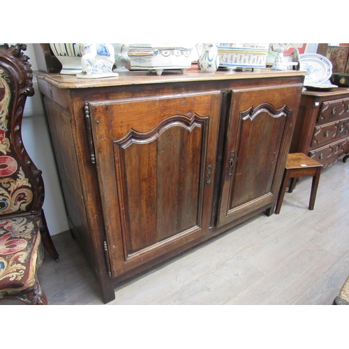 7055 - A 19th Century French walnut dresser with plate rack above two fielded panel door base, 220cm tall x... 